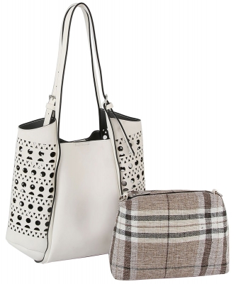 Laser Cut 2-in-1 Satchel LH128 WHITE